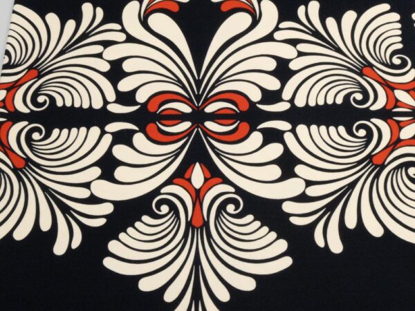 Stoff Romanitjersey Fico d India FOLKLORE schwarz-rot-hellbeige - Rapport 135cm