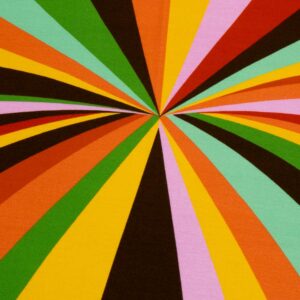 Stoff Viskosejersey Streifenstrahl braun-gelb-orange Rapport 140cm