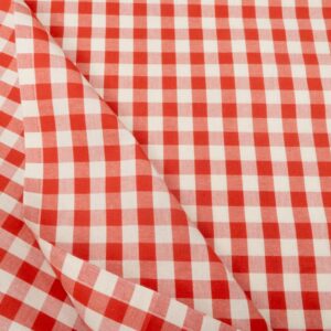 Stoff Carre Vichy 180cm rot-natur