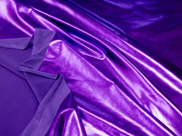 Stoff Metallic Elasthan Folienjersey violett – Bild 2