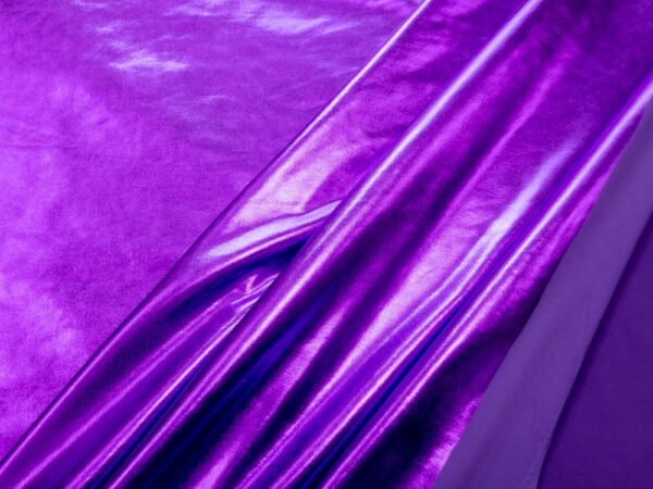 Stoff Metallic Elasthan Folienjersey violett