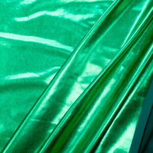Stoff Metallic Elasthan Folienjersey grün