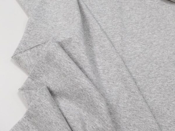 Stoff Baumwolljersey Elide aufgeraut hellgrau meliert