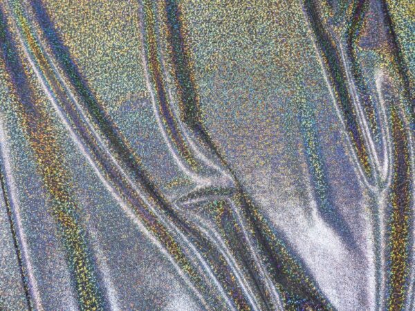 Stoff Licra sugar schwarz-silber-hologramm