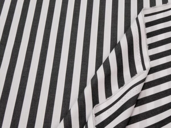 Stoff Popeline Banbury Stripes black white – Bild 2