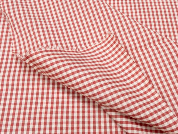 Stoff Tov. Tirolo Karo 5mm creme-rot – Bild 2