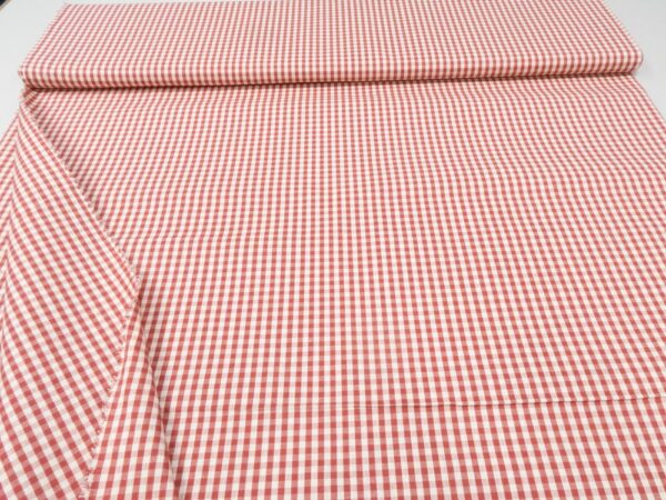 Stoff Tov. Tirolo Karo 5mm creme-rot – Bild 3
