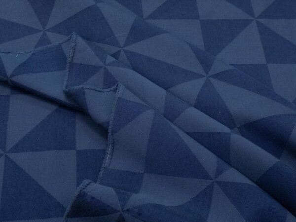 Stoff Jacquard Viskose Dreiecke Key Largo blue – Bild 2