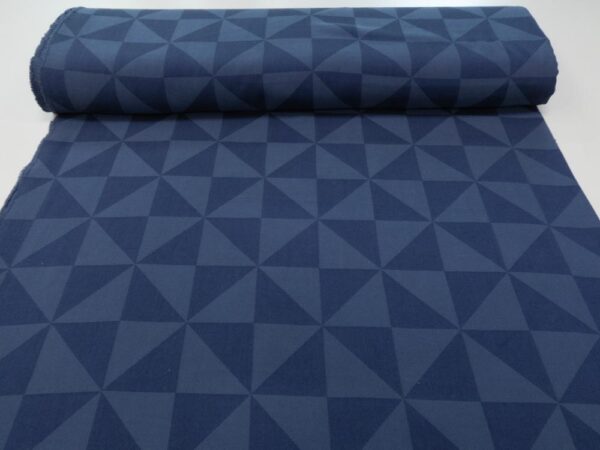 Stoff Jacquard Viskose Dreiecke Key Largo blue – Bild 3
