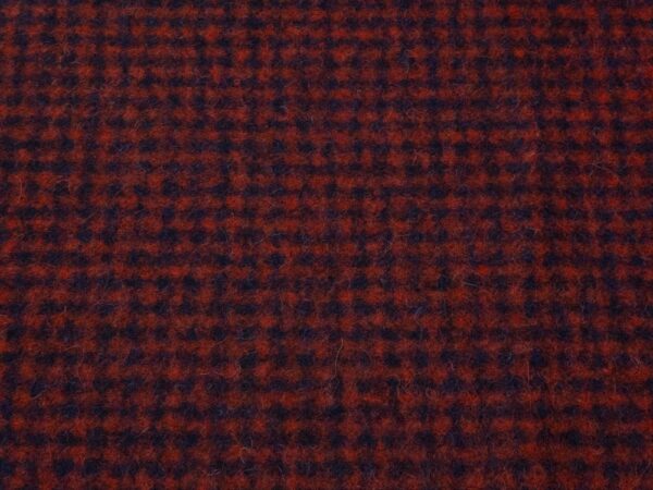 Stoff Schurwolle-Kaschmirvelours doppellagig Karo blau-rot