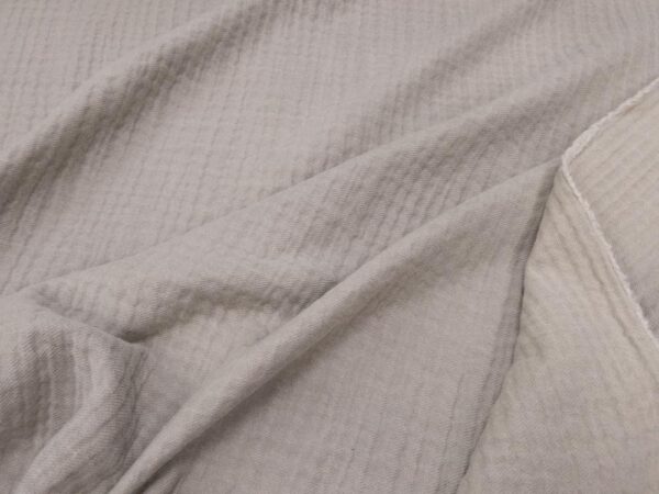 Stoff Wolle Double Gauze Lyria dick & weich hellgraubeige – Bild 2