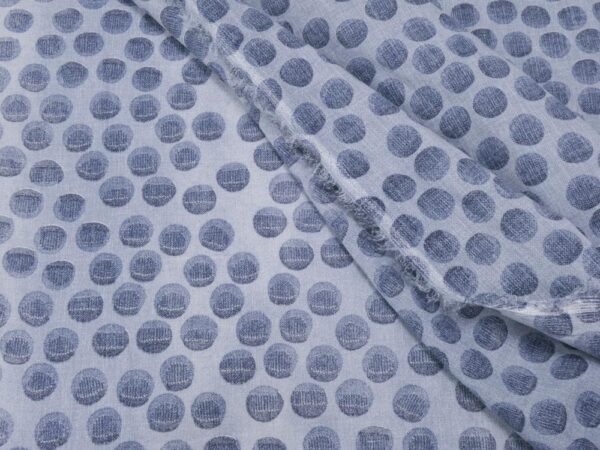 Stoff BW Voile blau Punkte – Bild 2