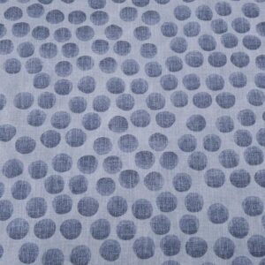 Stoff BW Voile blau Punkte