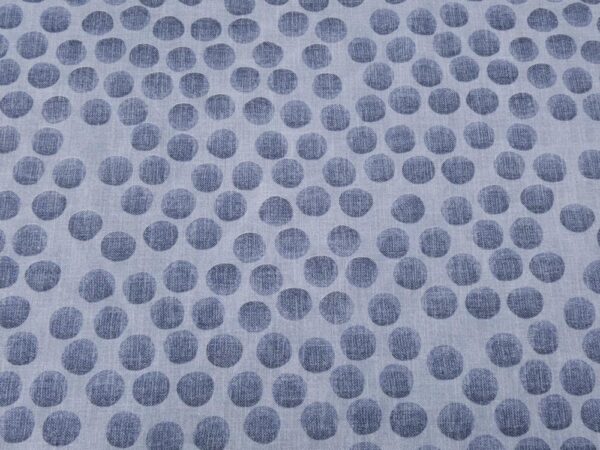Stoff BW Voile blau Punkte