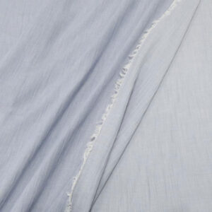 Stoff Voile chambray blau-offwhite