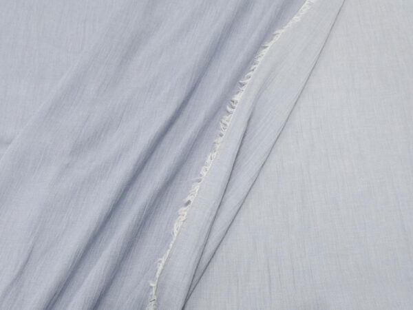 Stoff Voile chambray blau-offwhite