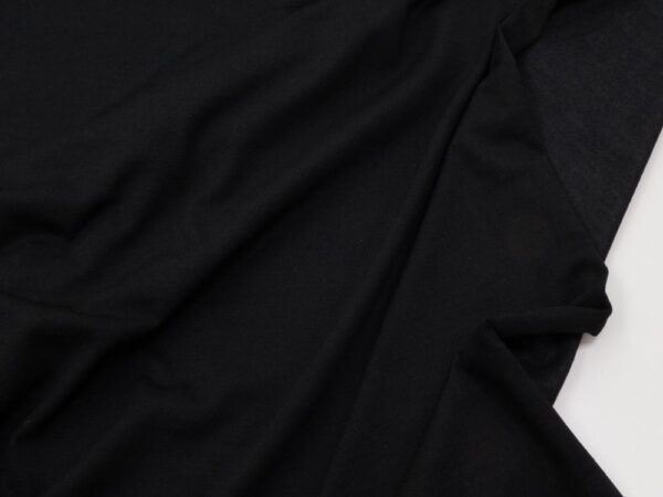 Stoff Wollejersey schwarz Lyria