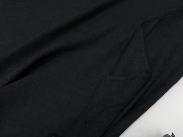 Stoff Lyria-Leinen  flammé schwarz soft & heavy – Bild 3
