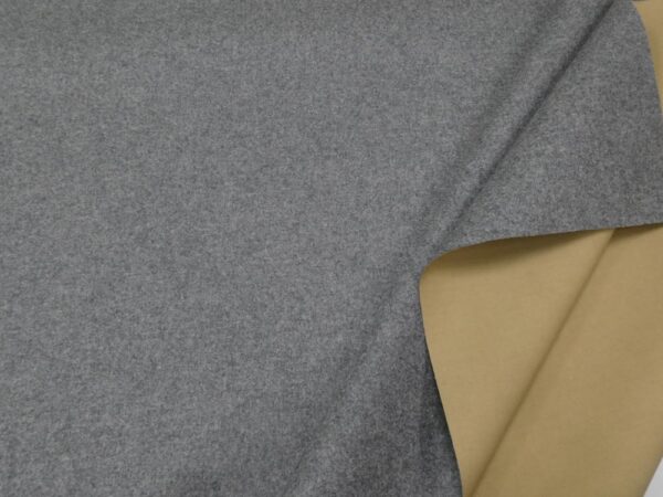 Stoff Doppelgewebe Wolle-Baumwolle heavy & strong beige-grau meliert
