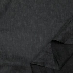Stoff Leinen meliert schwarz-grau glatt