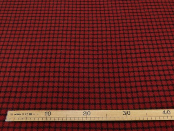 Stoffe Wolle Mantel Karo rot schwarz – Bild 3