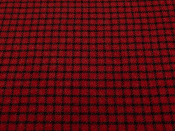 Stoffe Wolle Mantel Karo rot schwarz