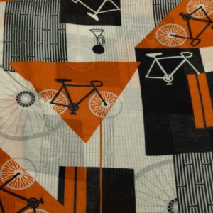Stoff Baumwolle-Seide Foulard Art Deco Fahrrad