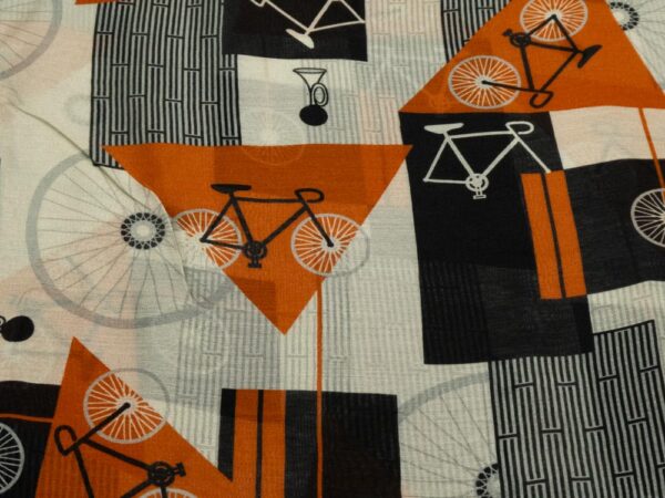 Stoff Baumwolle-Seide Foulard Art Deco Fahrrad