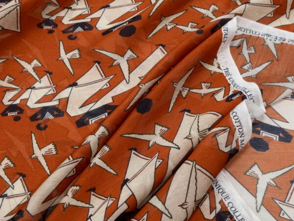 Stoff Baumwolle-Seide Foulard Art Deco Dance with me – Bild 2