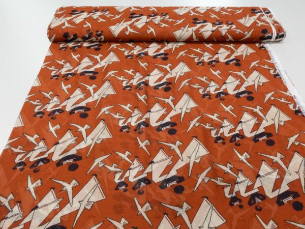 Stoff Baumwolle-Seide Foulard Art Deco Dance with me – Bild 3