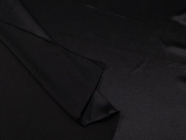 Stoff Seidensatin midweight schwarz – Bild 2