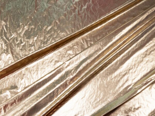 Stoff Kunstseide Raster altgold