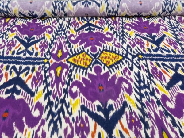 Stoff Leinen Viskose Ikat violett – Bild 3