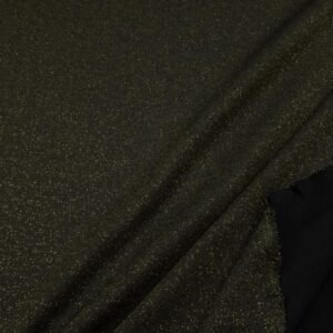 Stoff Romanitjersey Glitzer schwarz-altgold