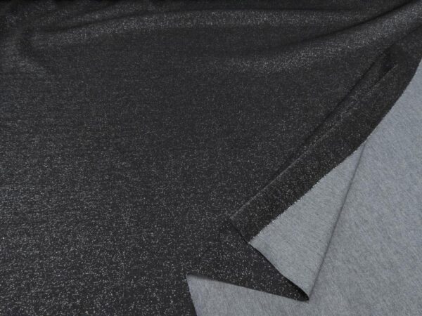 Stoff Romanitjersey Glitzer dunkelgrau-silber – Bild 2