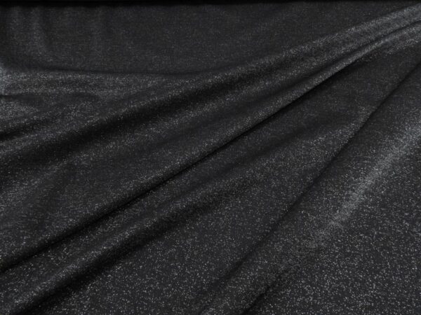 Stoff Romanitjersey Glitzer dunkelgrau-silber – Bild 3