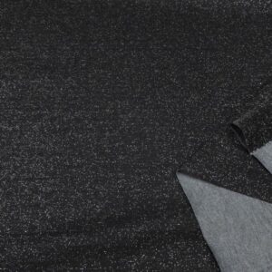 Stoff Romanitjersey Glitzer dunkelgrau-silber