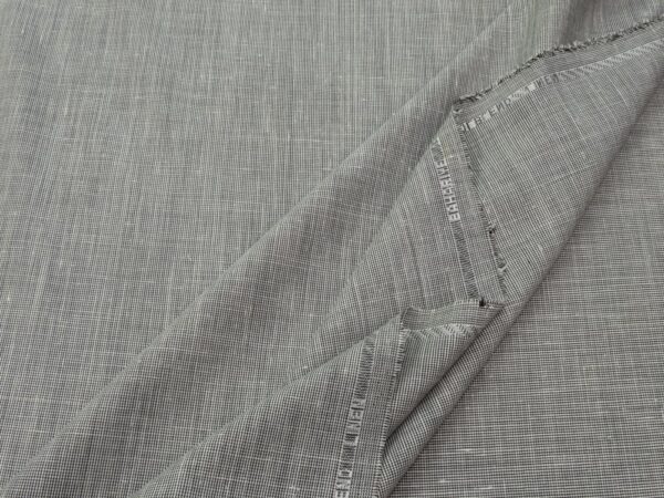 Stoff Leinen-Seide Pied de Poule mini schwarz-weiss – Bild 2