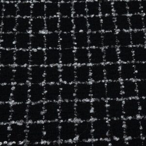 Stoff Chanel Tweed schwarz-silber