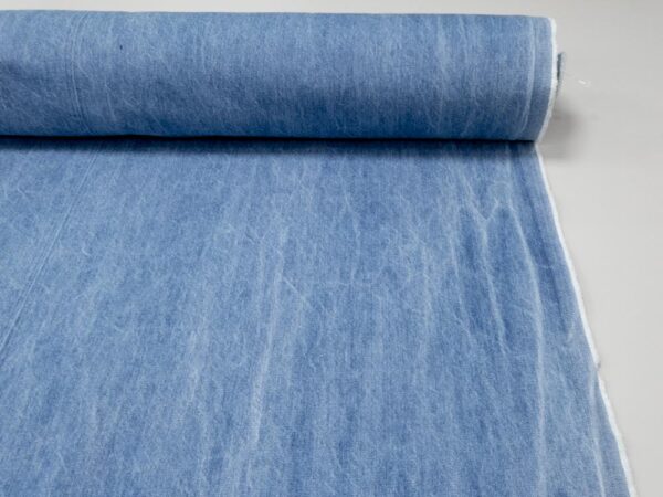 Stoff Denim used Look washed Blue Shadow – Bild 3