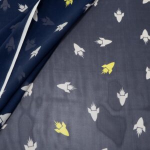 Stoff Seidenchiffon Raketen
