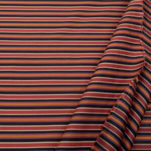 Stoff Seidentwill Streifen orange-rot
