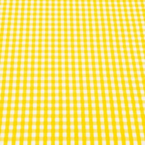Stoff Cotton Lawn Karos 5mm gelb-weiss