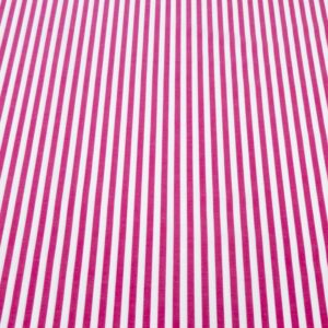 Stoff Cotton Lawn Streifen 6mm dunkelrosa-weiss