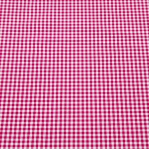 Stoff Cotton Lawn Karos 2mm dunkelrosa-weiss