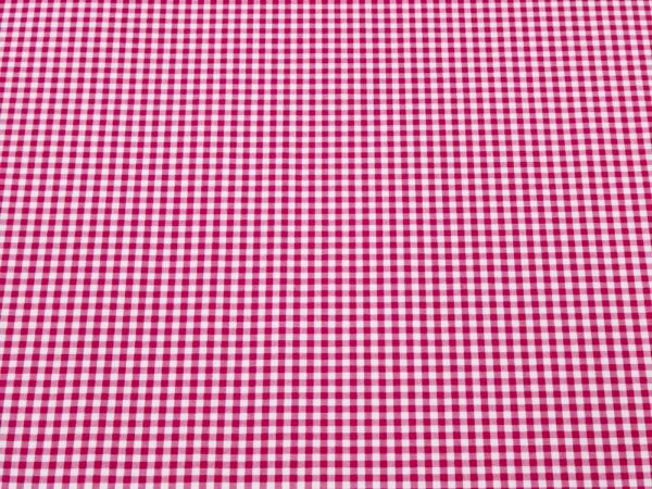Stoff Cotton Lawn Karos 2mm dunkelrosa-weiss