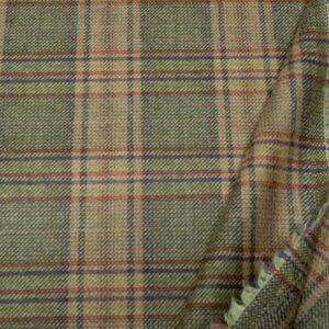 Stoff Wolle COWBOY vintagelook Karo beige-orange
