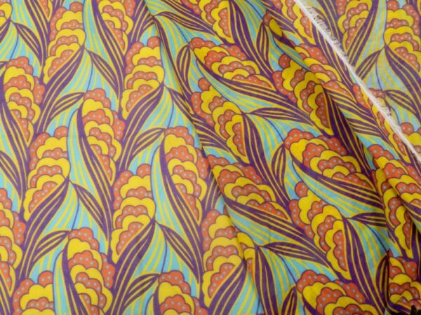 Stoff Baumwolle Voile Art Deco Blumen – Bild 2