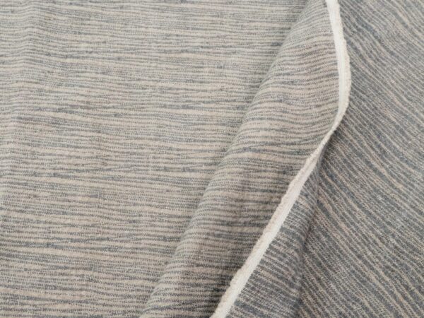 Stoff Leinen Doubleface robust Wellen beige-silverblue – Bild 2