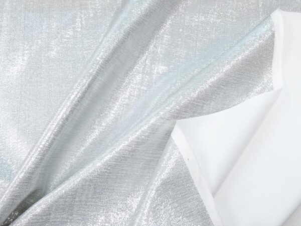 Stoff schwer und glänzend silber – Bild 2
